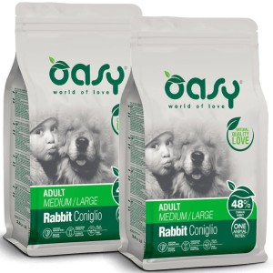 OASY DOG ADULT M-L CONIGLIO MONOPROTEICO KG.12 **acquisto minimo 2 sacchi*prezzo riferito alla singola confezione*