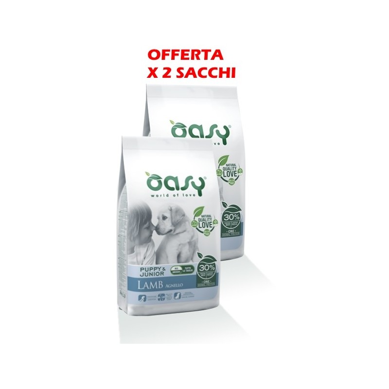 OASY DOG PUPPY M/L AGNELLO 12 KG MONOPROTEICO **acquisto minimo 2 sacchi*prezzo riferito alla singola confezione*