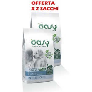 OASY DOG PUPPY M/L AGNELLO 12 KG MONOPROTEICO **acquisto minimo 2 sacchi*prezzo riferito alla singola confezione*