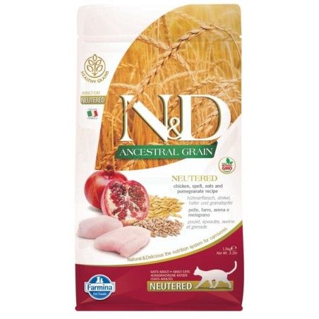 FARMINA N&D CAT ANCESTRALGRAIN NEUTERED ADULT POLLO MELOGRANO 5KG