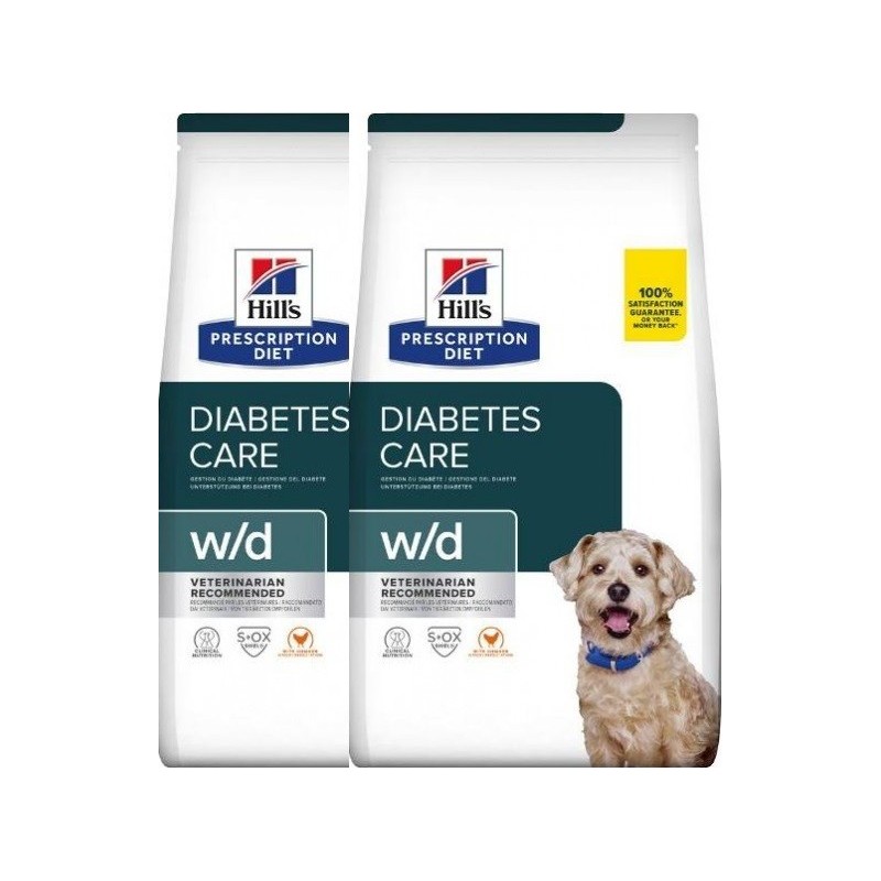 HILL'S PRESCRIPTION DIET W/D ALIMENTO PER CANI CON POLLO  KG.10 **acquisto minimo 2 sacchi*prezzo riferito alla singola confezio