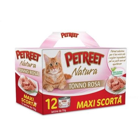 PETREET NATURA MAXI SCORTA TONNO ROSA 12 PEZZI ( € 0,92 cadauna) 