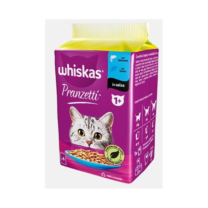 WHISKAS PRANZETTI IN SALSA 50 GR TONNO, SALMONE