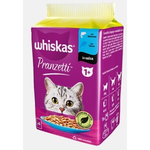 WHISKAS PRANZETTI IN SALSA 50 GR TONNO, SALMONE