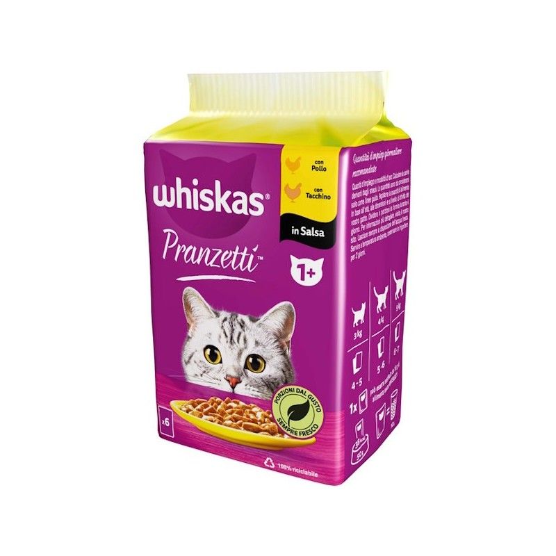 WHISKAS PRANZETTI IN GELATINA 50 GR POLLO, TACCHINO