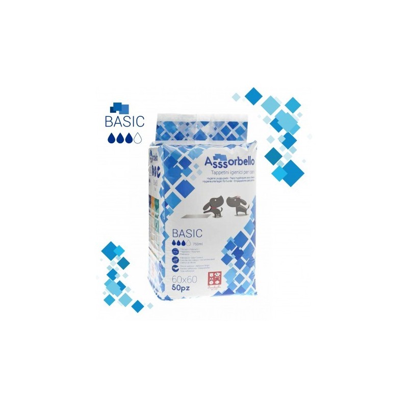 TAPPETINI ASSORBENTI FUSSDOG BASIC CM.60X60 50 PEZZI  