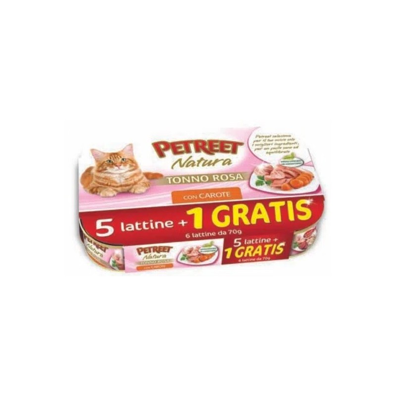PETREET TONNO ROSA CAROTE GR.70 5 LATTINE + 1 GRATIS  