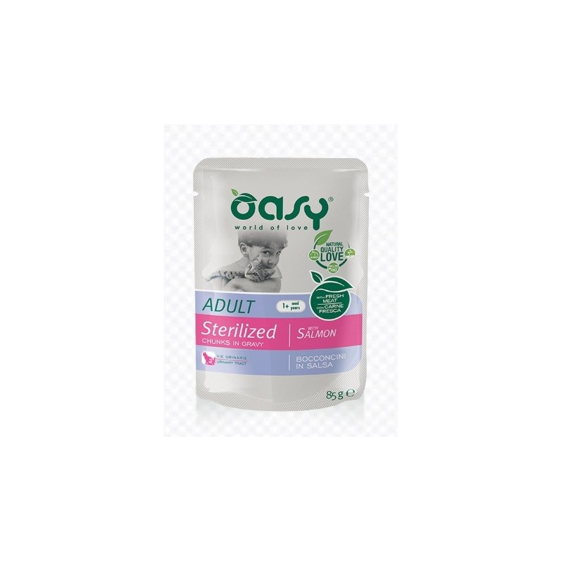 OASY BUSTA BOCCONCINI GR.85 STERILIZZATO SALMONE 