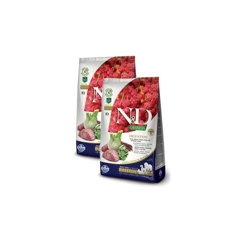 FARMINA N&D QUINOA ADULT ALL BREED DIGESTION AGNELLO 7 KG *acquisto minimo 2 sacchi*prezzo riferito alla singola confezione*
