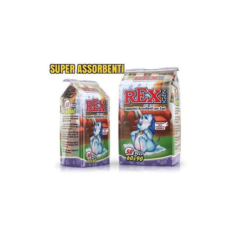 REX TAPPETINI ASSORBENTI CM.60X60 50 PEZZI CON ADESIVI ***NON DISPONIBILI***