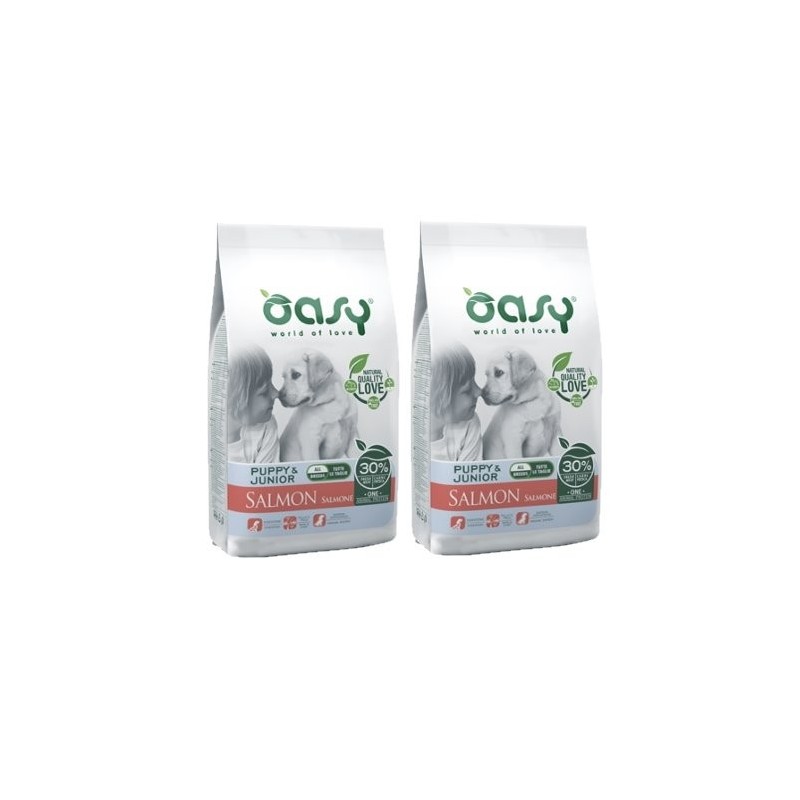 OASY DOG PUPPY M/L SALMONE 12 KG MONOPROTEICO **acquisto minimo 2 sacchi*prezzo riferito alla singola confezione*
