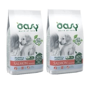 OASY DOG PUPPY M/L SALMONE 12 KG MONOPROTEICO **acquisto minimo 2 sacchi*prezzo riferito alla singola confezione*