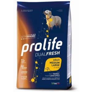 PROLIFE DOG ADULT DUAL FRESH MEDIUM / LARGE BUFALO E AGNELLO KG.2,5