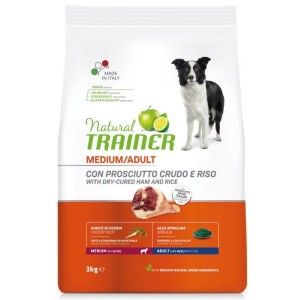 TRAINER DOG NATURAL ADULT MEDIUM CON PROSCIUTTO CRUDO E RISO  KG.3