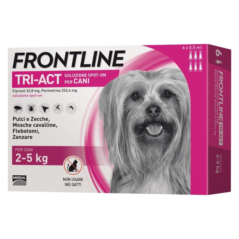 FRONTLINE TRI-ACT CANI 2-5 KG 6 PIPETTE**spedizione gratis**
