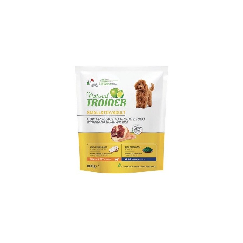 TRAINER NATURAL ADULT SMALL&TOY CON PROSCIUTTO CRUDO E RISO GR.800