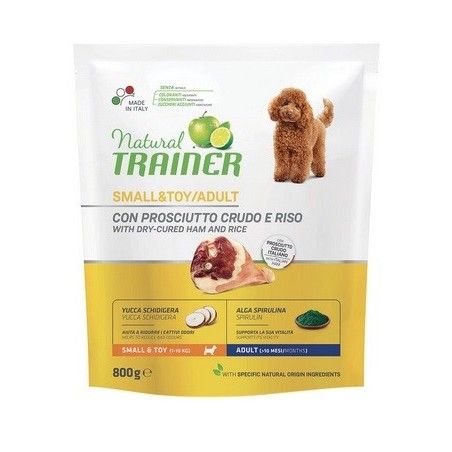 TRAINER NATURAL ADULT SMALL&TOY CON PROSCIUTTO CRUDO E RISO GR.800