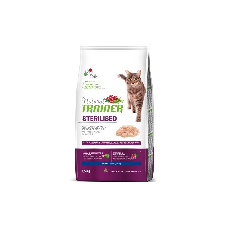 TRAINER FELINE STERILISED CARNI BIANCHE 1,5KG