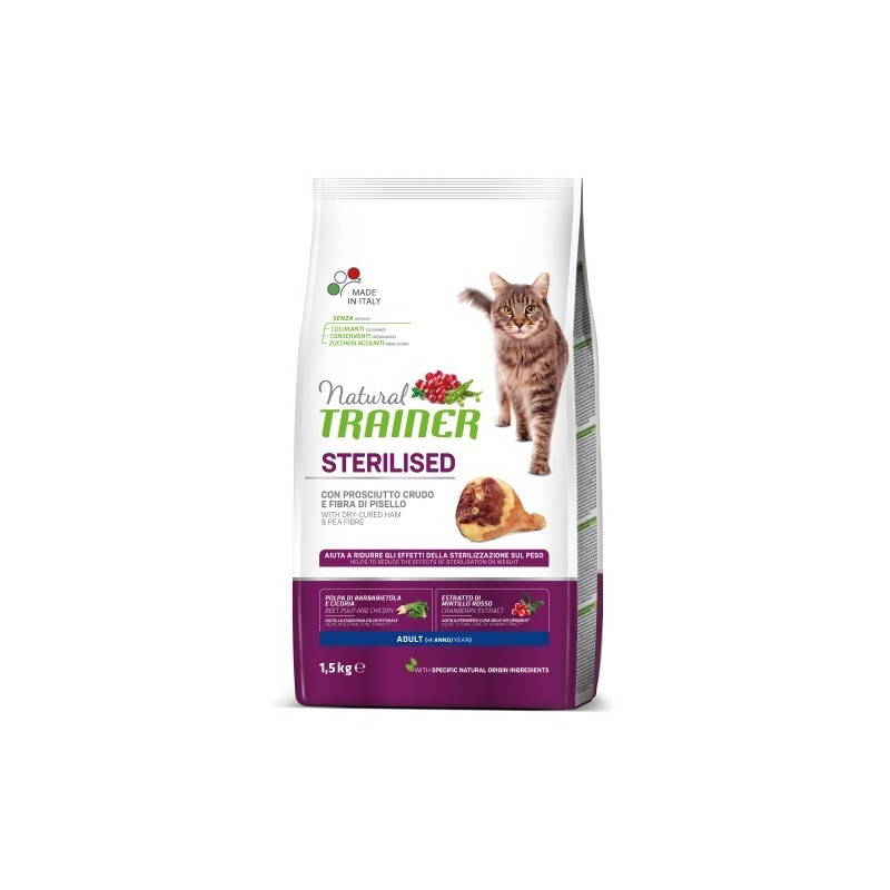 TRAINER FELINE STERILISED PROSCIUTTO CRUDO 1,5KG