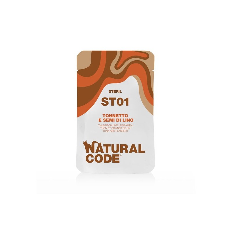 NATURAL CODE BUSTA GR.70 STERILIZZATO TONNETTO E SEMI DI LINO ST01