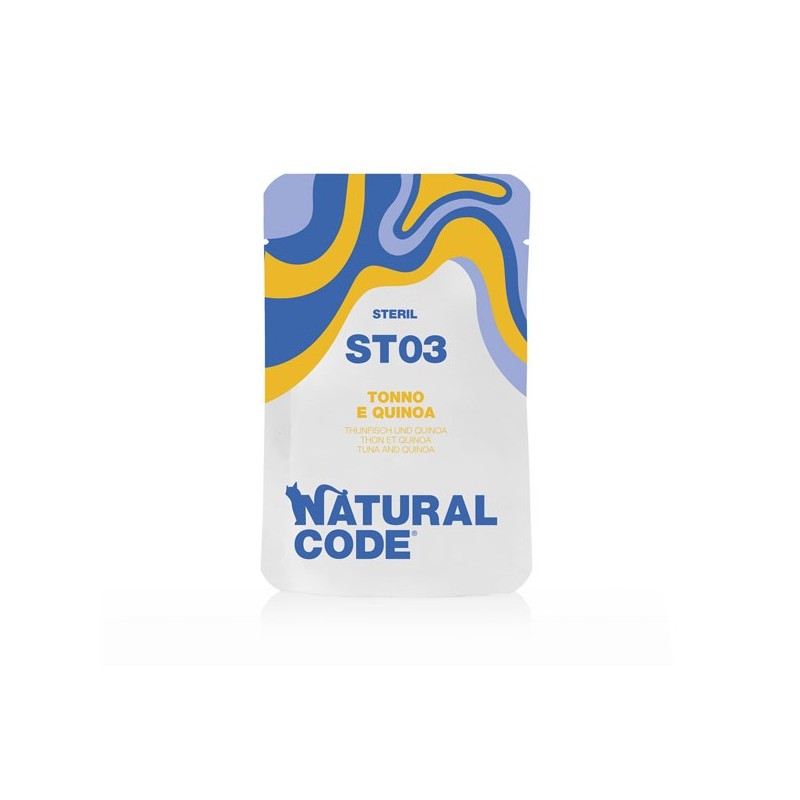 NATURAL CODE BUSTA GR.70 STERILIZZATO TONNO E QUINOA ST03