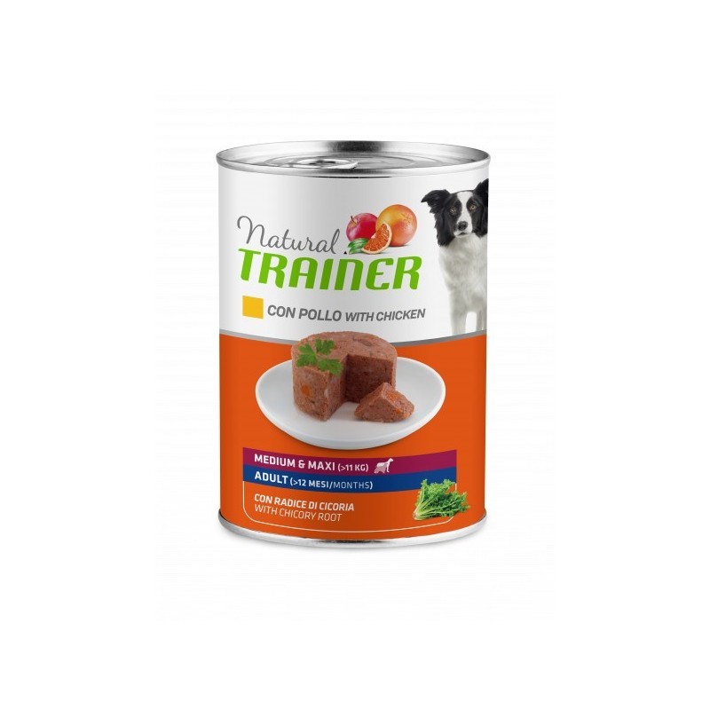 TRAINER DOG NATURAL UMIDO ADULT M/M CON POLLO E RADICE DI CICORIA GR.400
