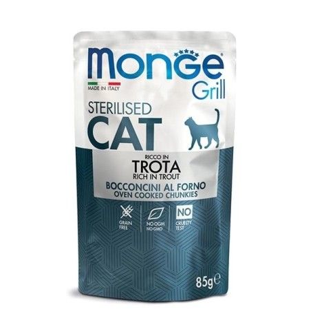 MONGE GRILL GATTO GR.85 STERILIZZATO TROTA 