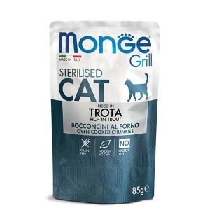 MONGE GRILL GATTO GR.85 STERILIZZATO TROTA 