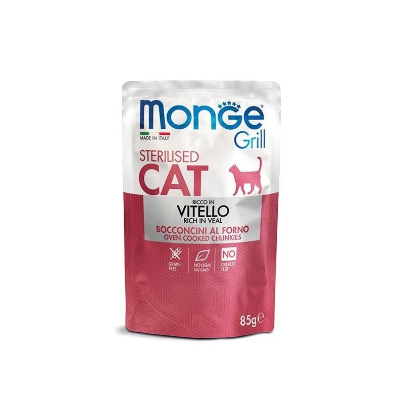 MONGE GRILL GATTO GR.85 STERILIZZATO VITELLO 