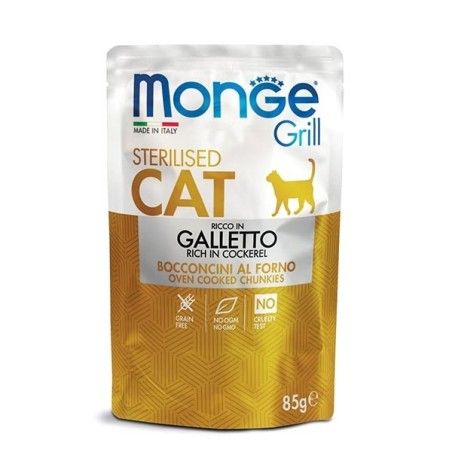 MONGE GRILL GATTO GR.85 STERILIZZATO GALLETTO  