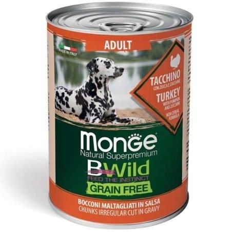 MONGE GRAIN FREE GR.400 ADULT TACCHINO ZUCCA ZUCCHINE