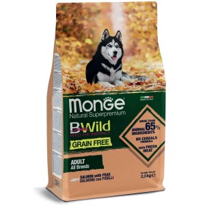 MONGE BWILD GRAIN FREE ALL BREEDS SALMONE E PISELLI KG.2,5