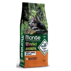 MONGE BWILD GRAIN FREE ALL BREEDS PUPPY ANATRA E PATATE KG.12 *spedizione gratuita*