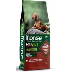 MONGE BWILD GRAIN FREE ALL BREEDS AGNELLO CON PATATE E PISELLI KG.12*spedizione gratuita*