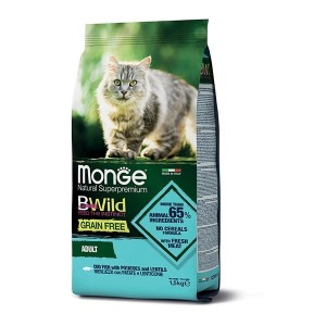 MONGE BWILD GRAIN FREE ADULT MERLUZZO PATATE LENTICCHIE KG.1,5
