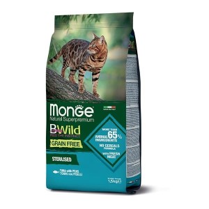 MONGE BWILD GRAIN FREE STERILISED TONNO CON PISELLI KG.1,5