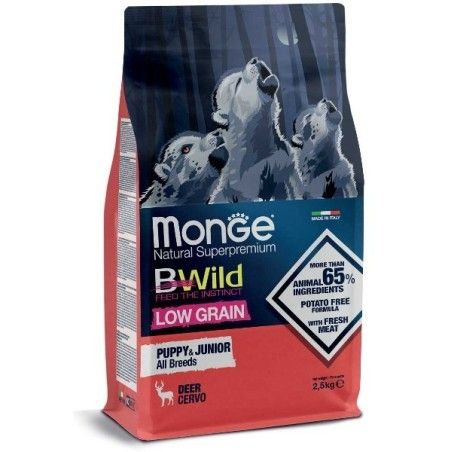 MONGE BWILD LOW GRAIN ALL BREEDS PUPPY CERVO KG.2,5