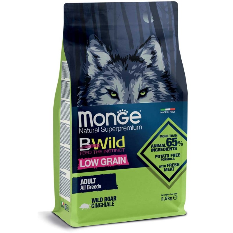 MONGE BWILD LOW GRAIN ALL BREEDS ADULT CINGHIALE KG.2,5