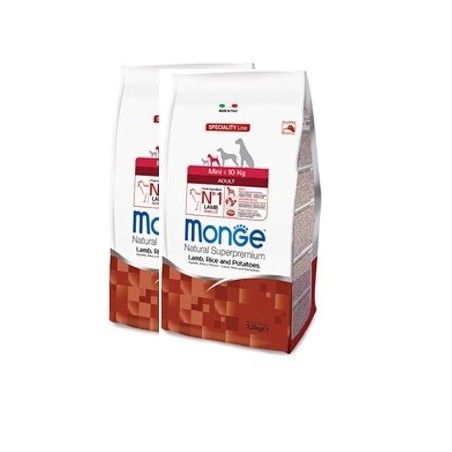MONGE MINI ADULT AGNELLO RISO PATATE KG.7,5 *acquisto minimo 2 sacchi*prezzo riferito alla singola confezione*