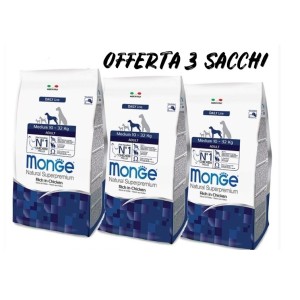 MONGE MEDIUM ADULT KG.12 *acquisto minimo 3 sacchi*prezzo riferito alla singola confezione*