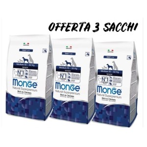 MONGE MEDIUM SENIOR KG.12 *acquisto minimo 3 sacchi*prezzo riferito alla singola confezione*