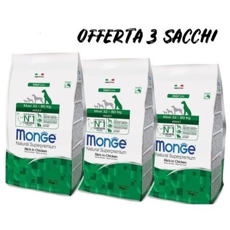 MONGE MAXI ADULT KG.12 *acquisto minimo 3 sacchi*prezzo riferito alla singola confezione*