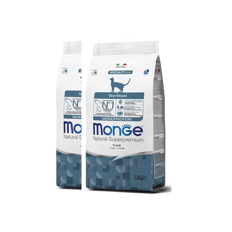 MONGE CAT STERILISED TROTA KG.10 **acquisto minimo 2 sacchi*prezzo riferito alla singola confezione*