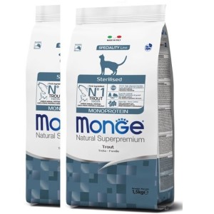 MONGE CAT STERILISED TROTA KG.10 **acquisto minimo 2 sacchi*prezzo riferito alla singola confezione*