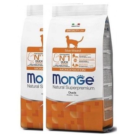 MONGE CAT STERILISED ANATRA KG.10 *acquisto minimo 2 sacchi*prezzo riferito alla singola confezione*