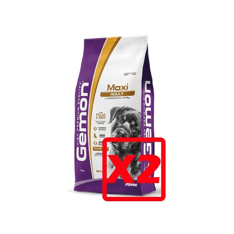 MONGE GEMON MAXI ADULT POLLO E RISO KG.15 **acquisto minimo 2 sacchi*prezzo riferito alla singola confezione*