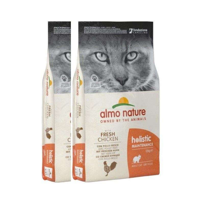 ALMO NATURE HOLISTIC ADULT GATTO KG.12 POLLO E RISO *acquisto minimo 2 sacchi*prezzo riferito alla singola confezione*