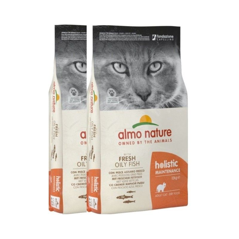 ALMO NATURE HOLISTIC ADULT GATTO KG.12 PESCE AZZURRO E RISO  *acquisto minimo 2 sacchi*prezzo riferito alla singola confezione*