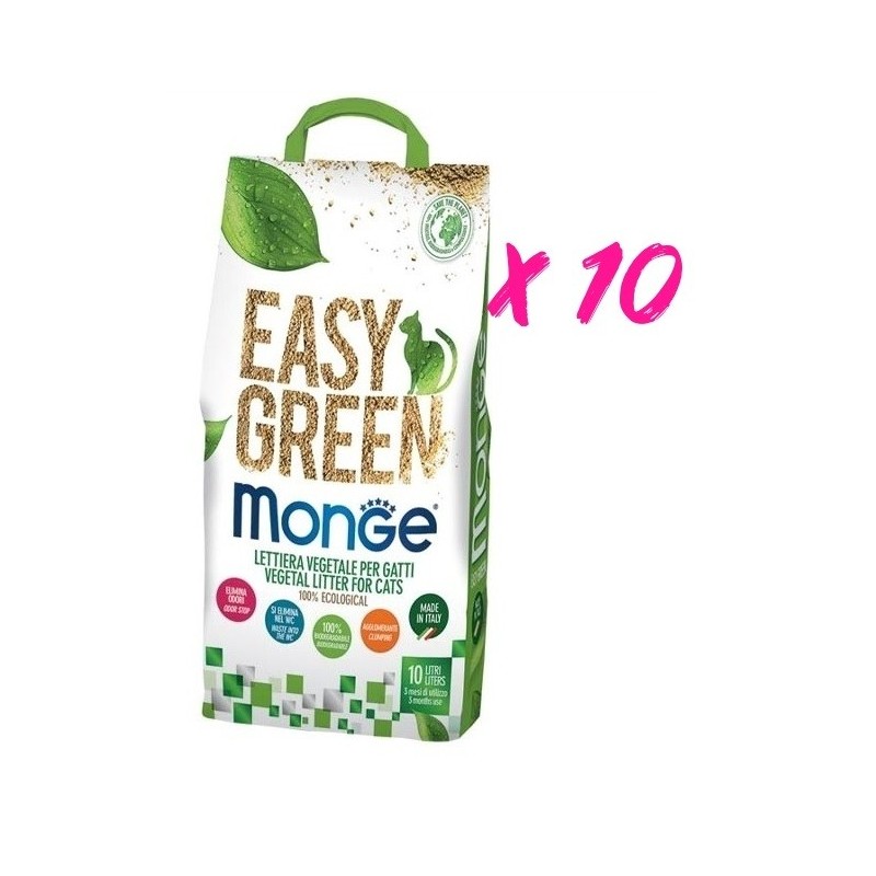 MONGE EASY GREEN LETTIERA VEGETALE 100% LT.10- 3,8 KG **acquisto minimo 10 sacchi*prezzo riferito alla singola confezione**SPEDI