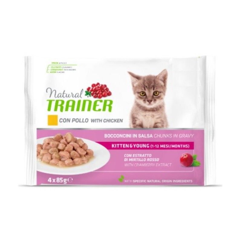 TRAINER BUSTA GR 85 KITTEN&YOUNG POLLO X  4 PEZZI 